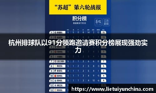 杭州排球队以91分领跑邀请赛积分榜展现强劲实力